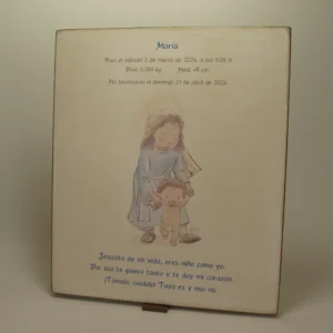 Tabla natalicio “María primeros pasos”