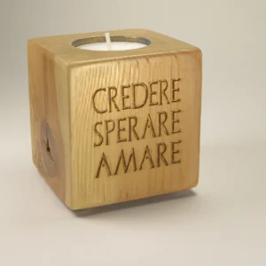 Portacandela "Credere Sperare Amare"